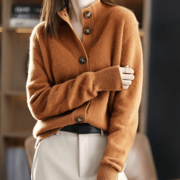 Colombe | Cardigan élégant à col montant en cachemire pour femme