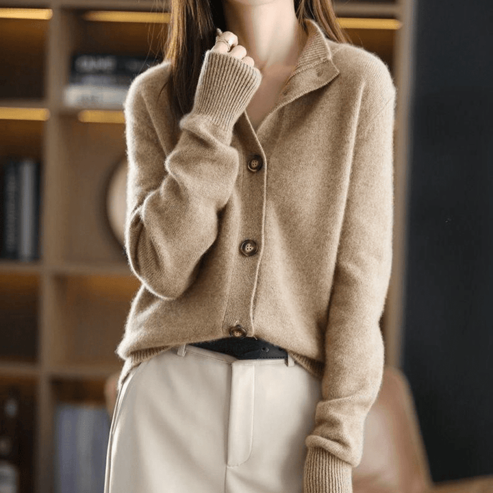 Colombe | Cardigan élégant à col montant en cachemire pour femme