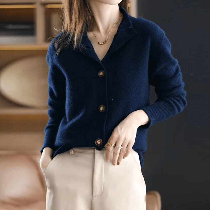 Colombe | Cardigan élégant à col montant en cachemire pour femme