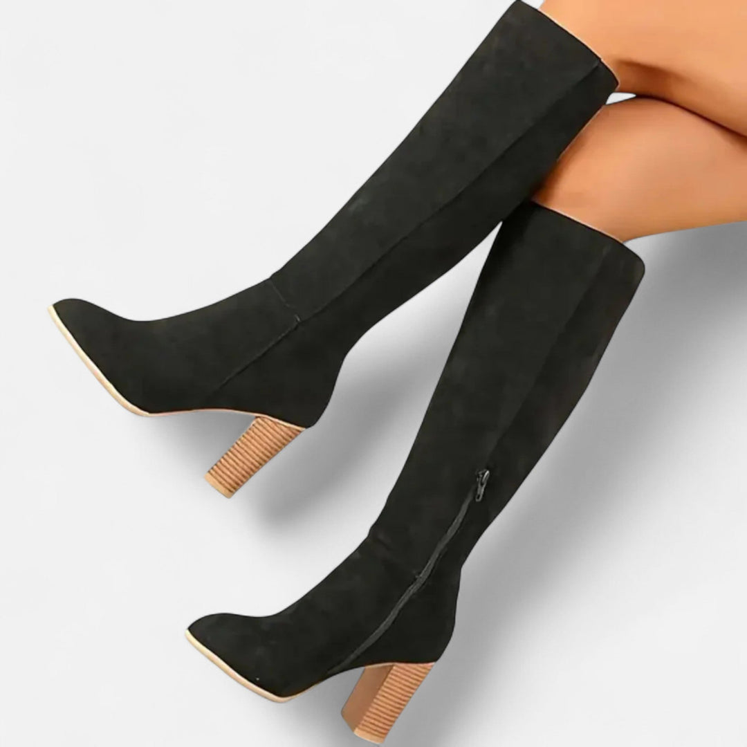 Ombeline | Bottes longues chic en daim, élégance équestre pour femme