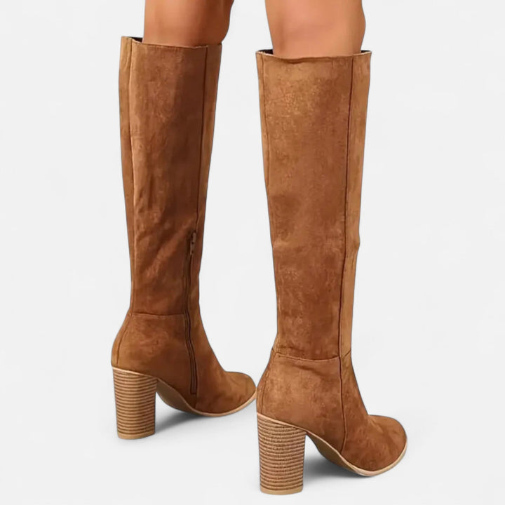 Ombeline | Bottes longues chic en daim, élégance équestre pour femme