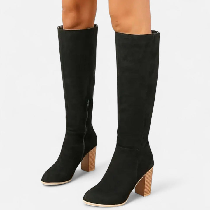Ombeline | Bottes longues chic en daim, élégance équestre pour femme