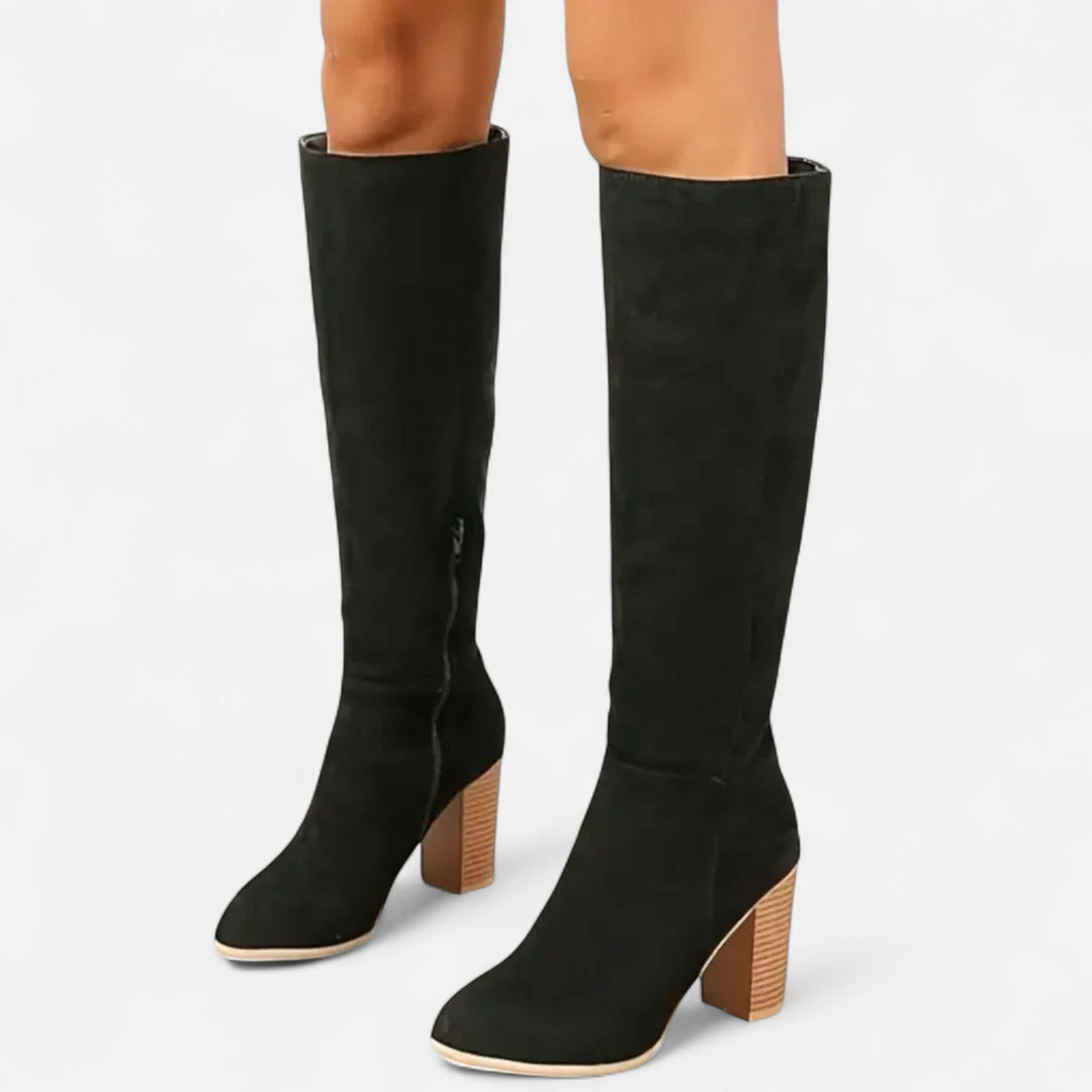 Ombeline | Bottes longues chic en daim, élégance équestre pour femme