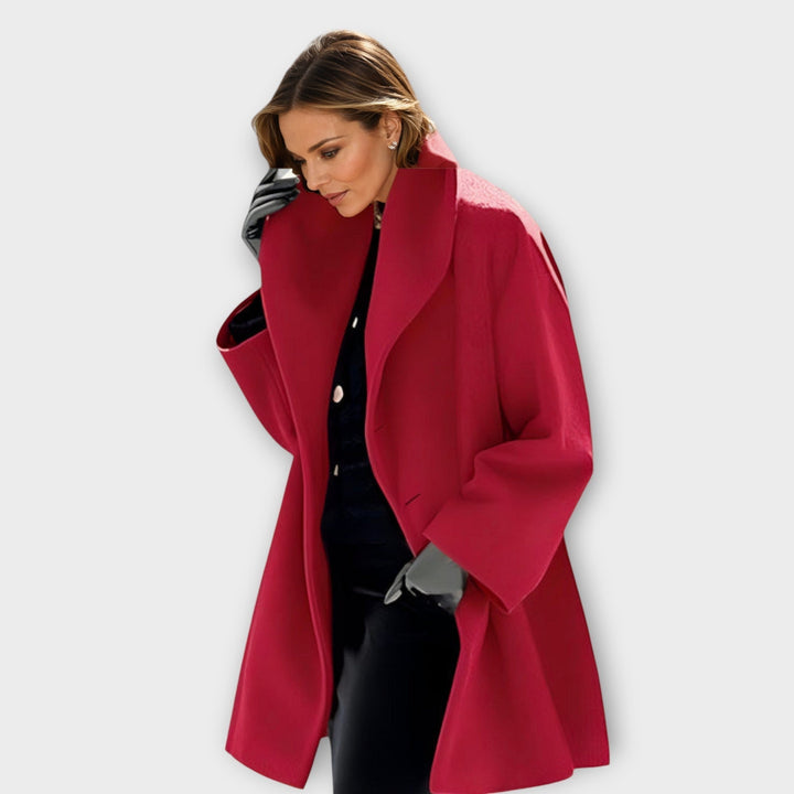 Alienor | Manteau chic en laine à col châle et manches larges pour femme