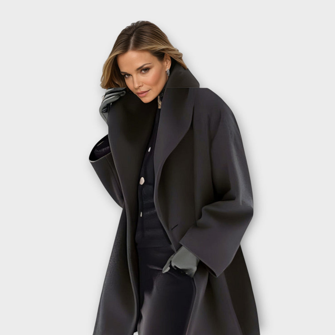 Alienor | Manteau chic en laine à col châle et manches larges pour femme
