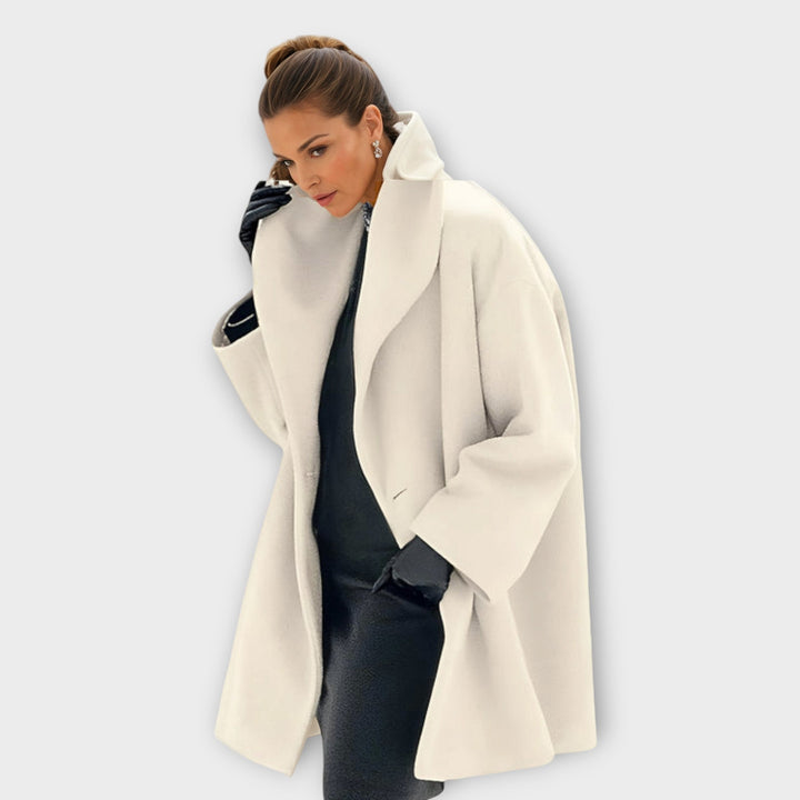Alienor | Manteau chic en laine à col châle et manches larges pour femme