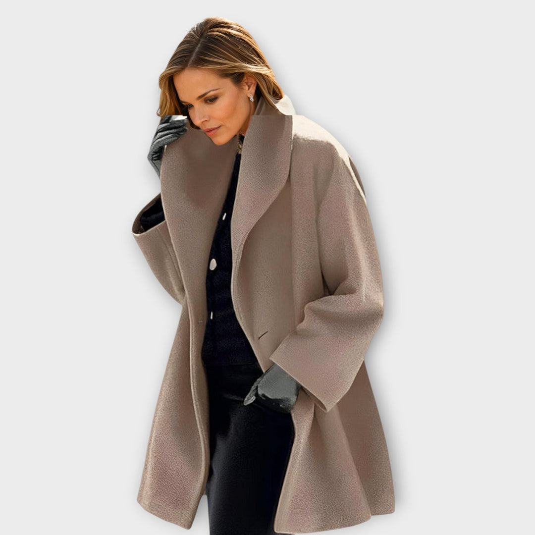 Alienor | Manteau chic en laine à col châle et manches larges pour femme