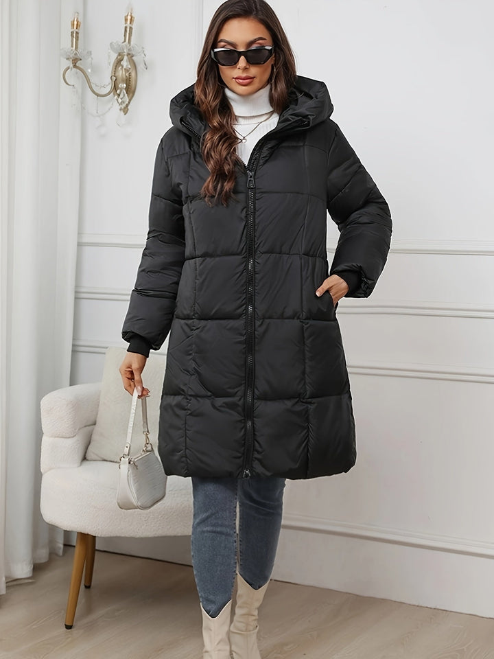 Murielle | Doudoune élégante longue oversize matelassée à capuche pour femme