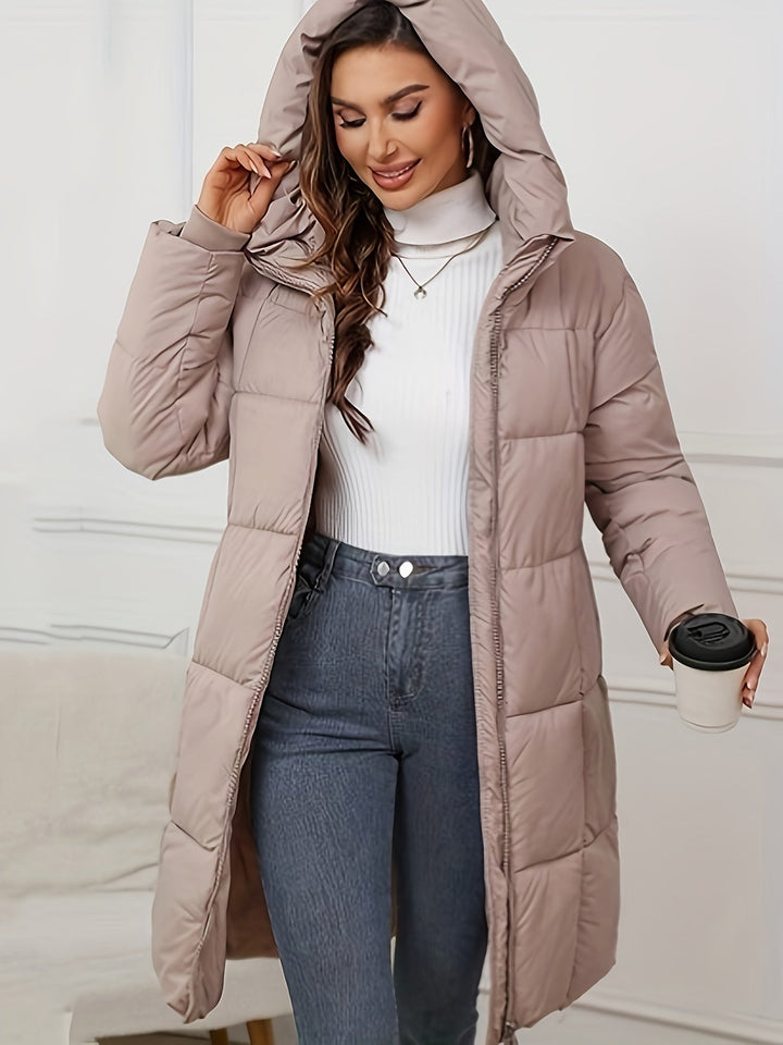 Murielle | Doudoune élégante longue oversize matelassée à capuche pour femme