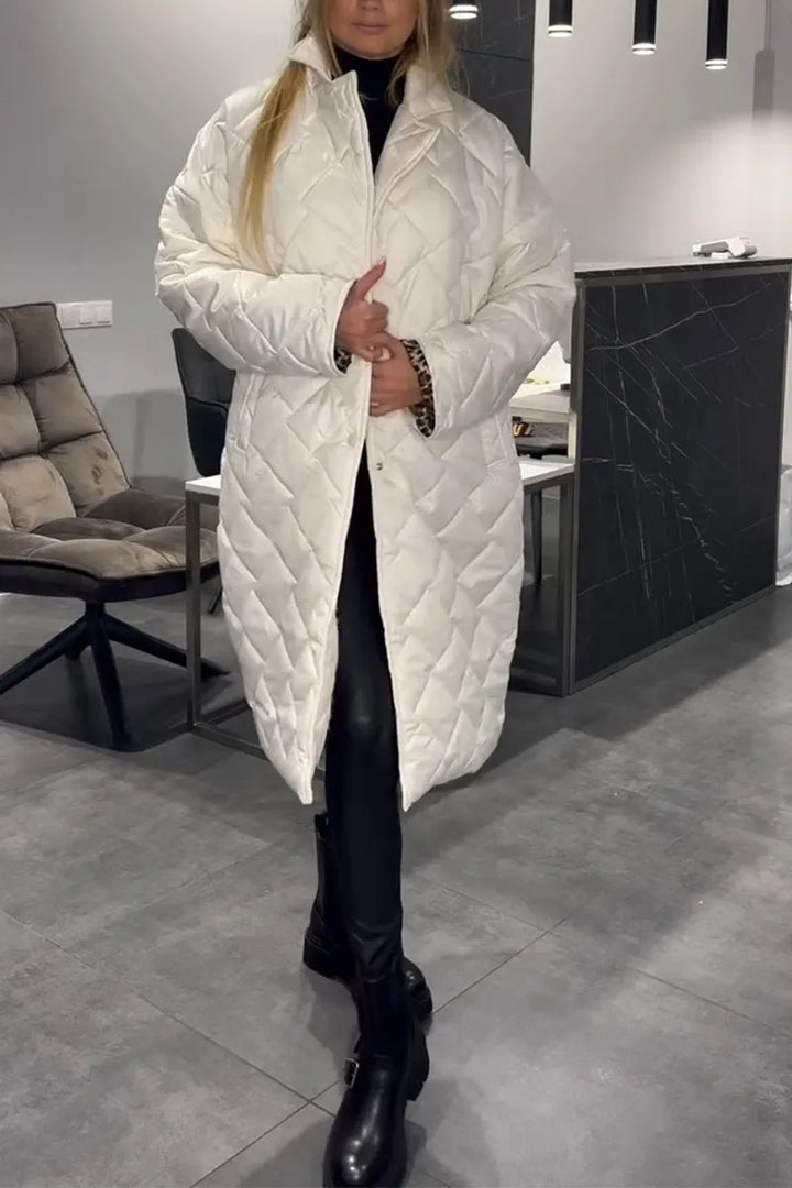 Nadine | Doudoune élégante matelassée longue réversible pour femme