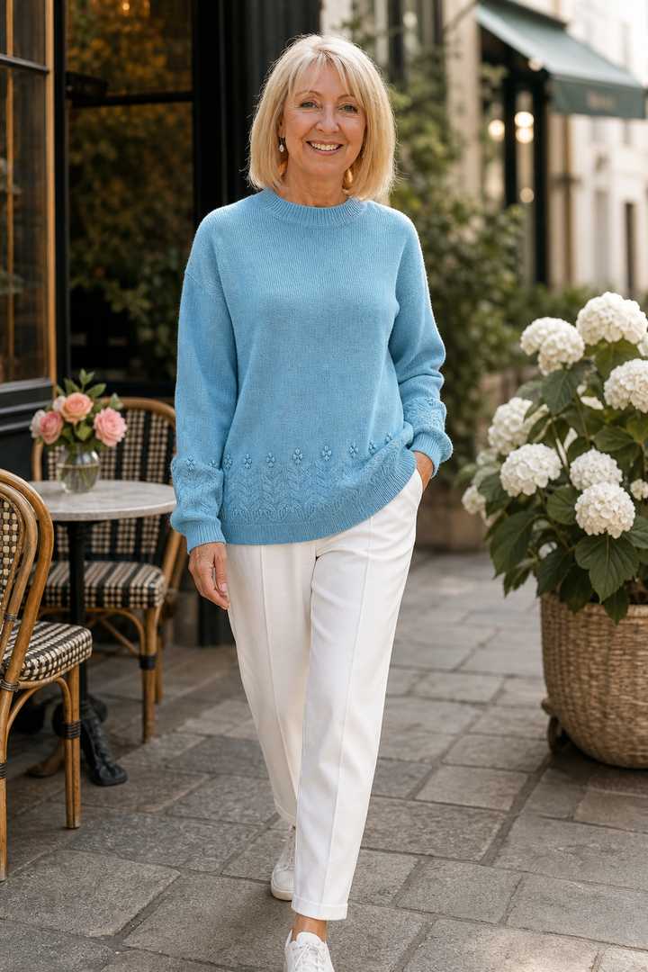 Maïa | Pull élégant en maille torsadée à col rond pour femme