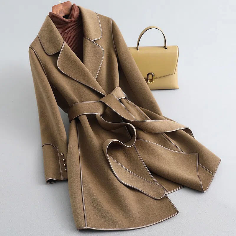 Aurélia | Trench élégant long à ceinture pour femme