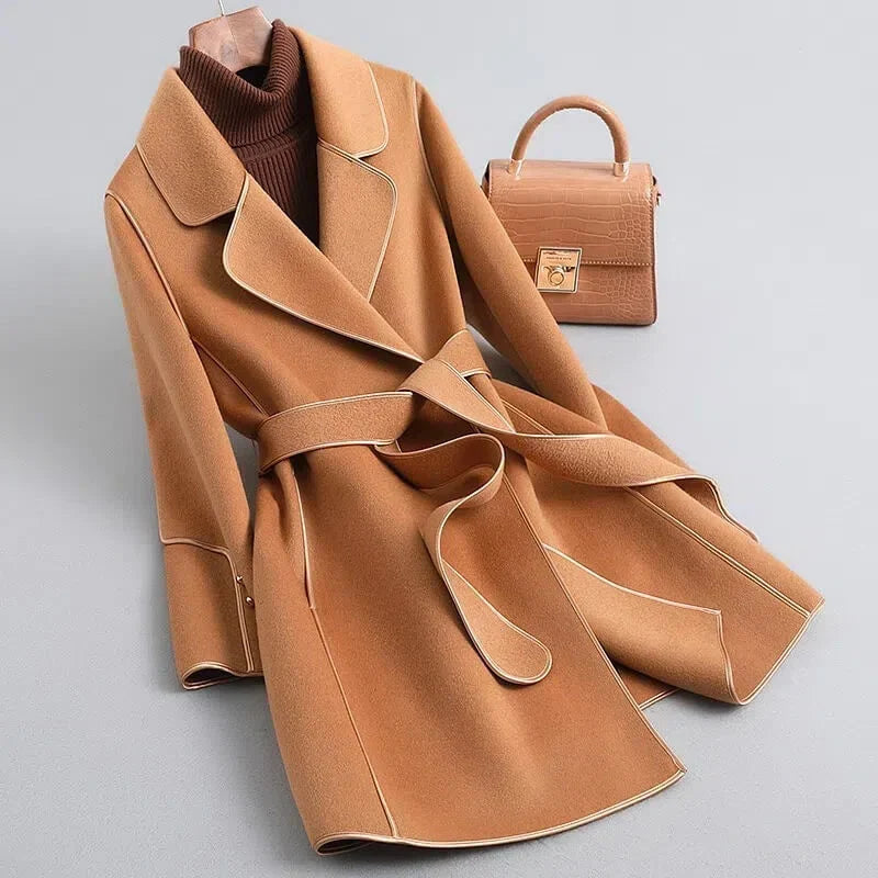 Aurélia | Trench élégant long à ceinture pour femme