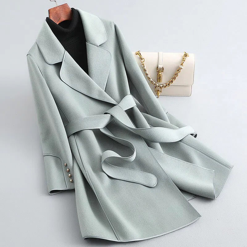 Aurélia | Trench élégant long à ceinture pour femme