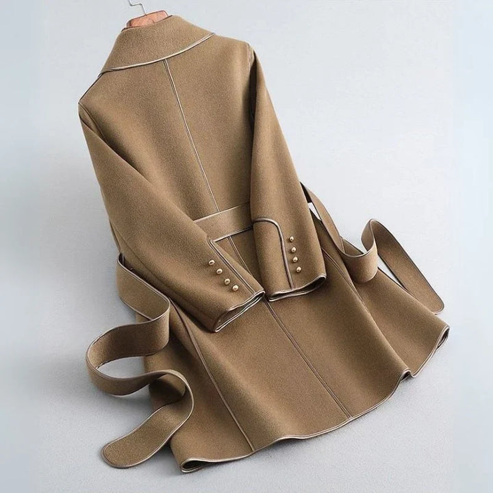 Aurélia | Trench élégant long à ceinture pour femme