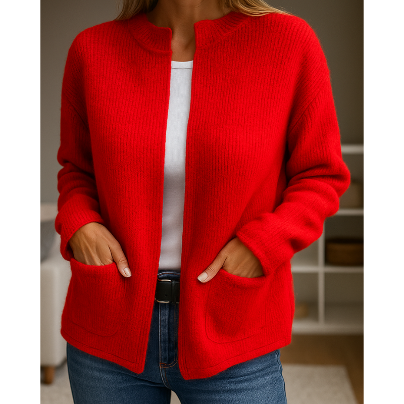 Lola | Cardigan chic long zippé en maille côtelée pour femme