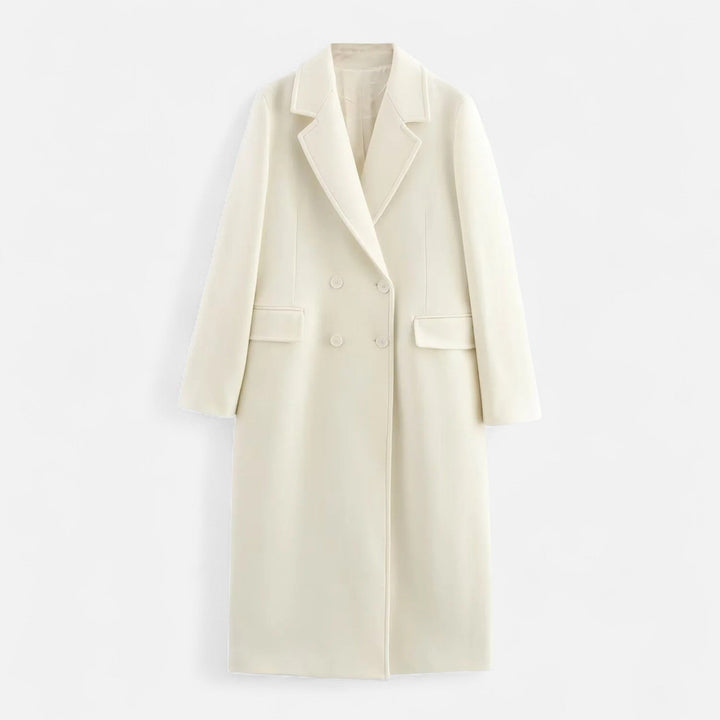 Caméliane | Trench chic long à double boutonnage pour femme