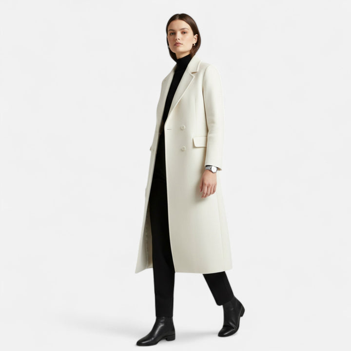 Caméliane | Trench chic long à double boutonnage pour femme