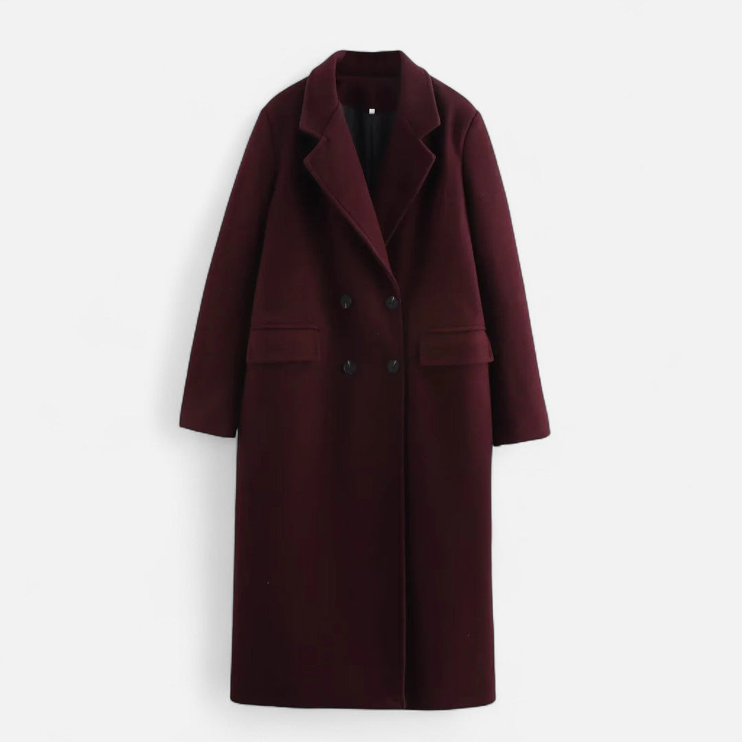 Caméliane | Trench chic long à double boutonnage pour femme