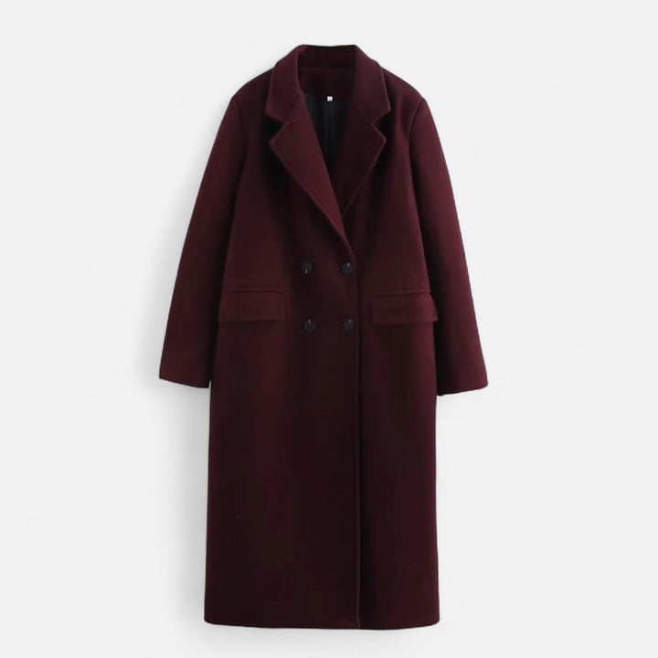 Caméliane | Trench chic long à double boutonnage pour femme