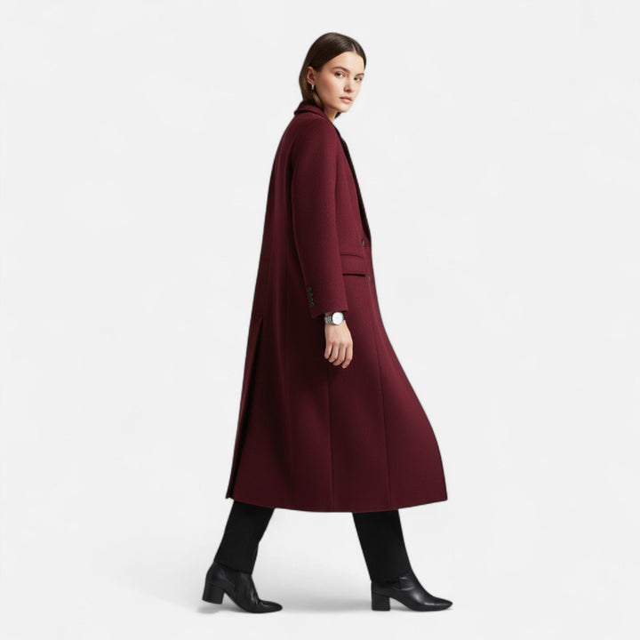 Caméliane | Trench chic long à double boutonnage pour femme