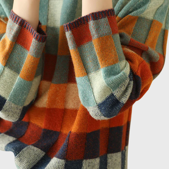 Violette | Pull élégant color-block col rond pour femme