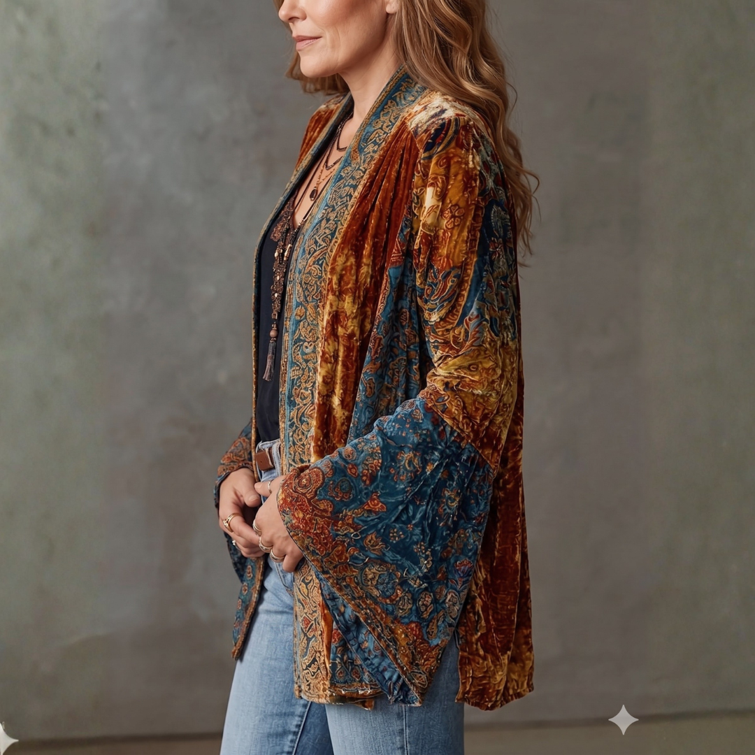 Marguerite | Veste boho chic en velours pour femmes