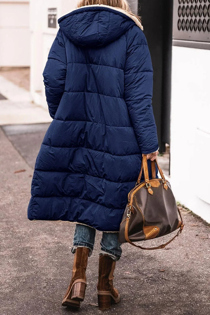 Jacqueline | Doudoune chic longue matelassée à capuche pour femme