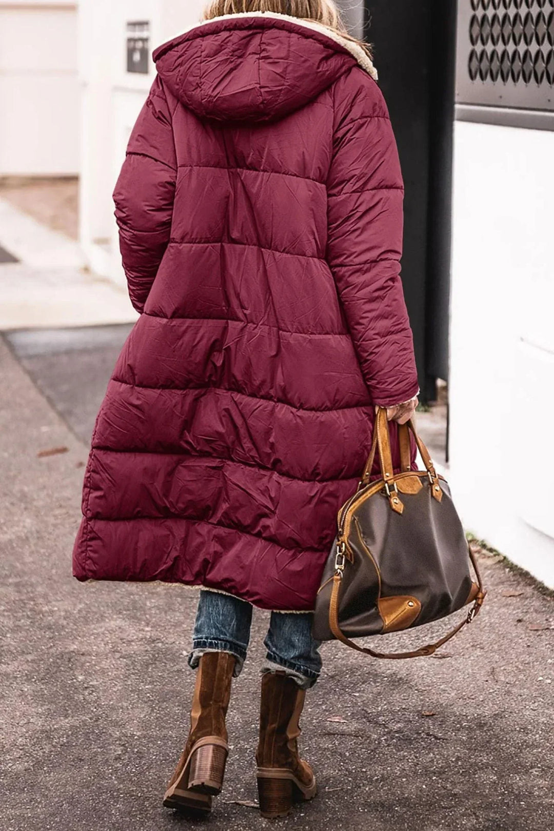 Jacqueline | Doudoune chic longue matelassée à capuche pour femme
