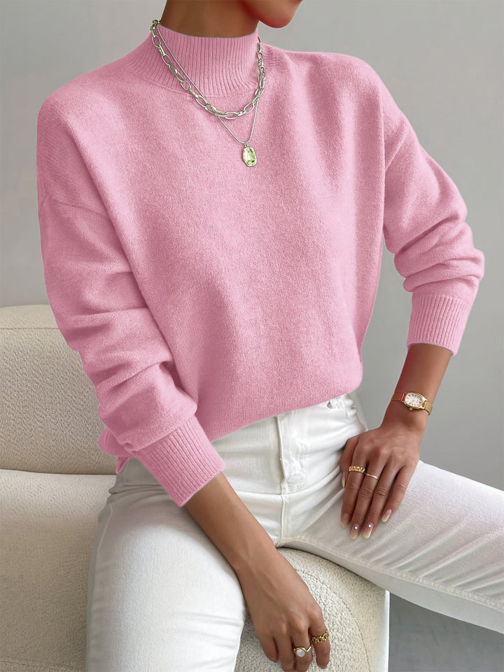 Isabeau | Pull chic en tricot col roulé côtelé pour femme