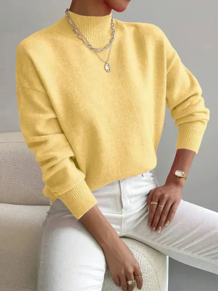 Isabeau | Pull chic en tricot col roulé côtelé pour femme