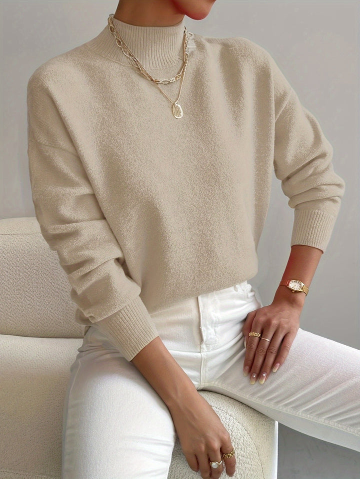 Isabeau | Pull chic en tricot col roulé côtelé pour femme