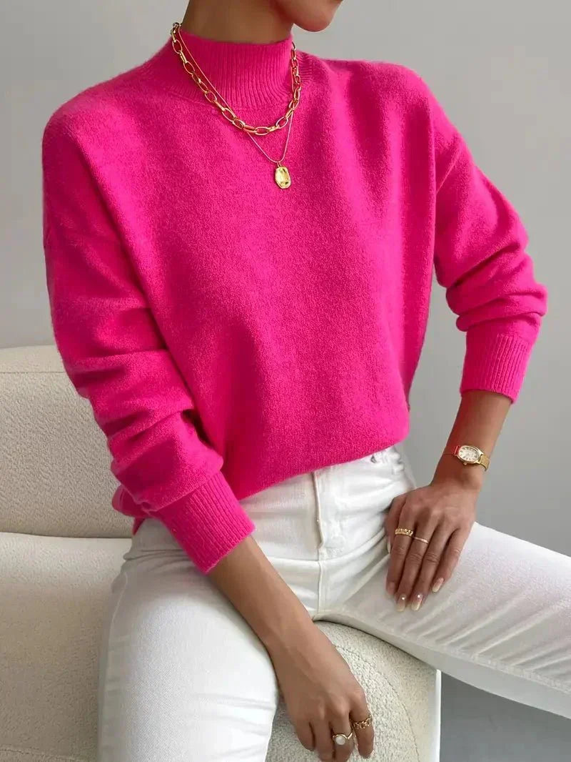Isabeau | Pull chic en tricot col roulé côtelé pour femme