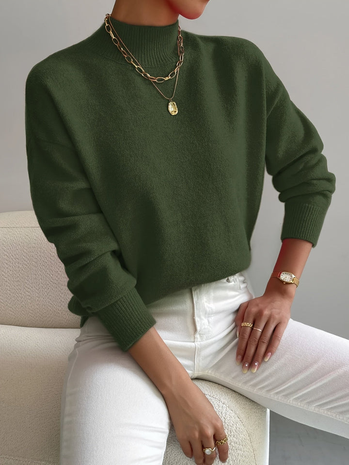 Isabeau | Pull chic en tricot col roulé côtelé pour femme