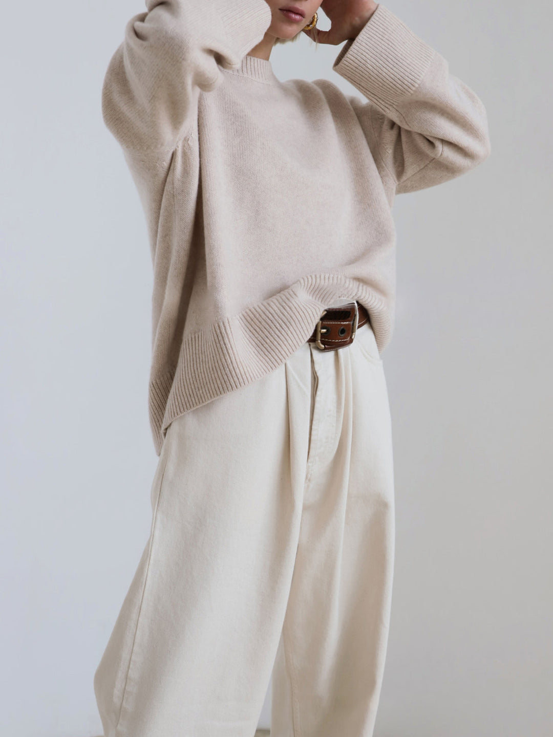 Clémentine | Pull élégant tricoté à col rond pour femme