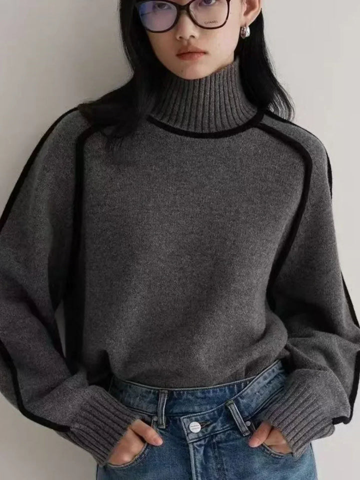Martine | Pull élégant tricoté col roulé pour femme