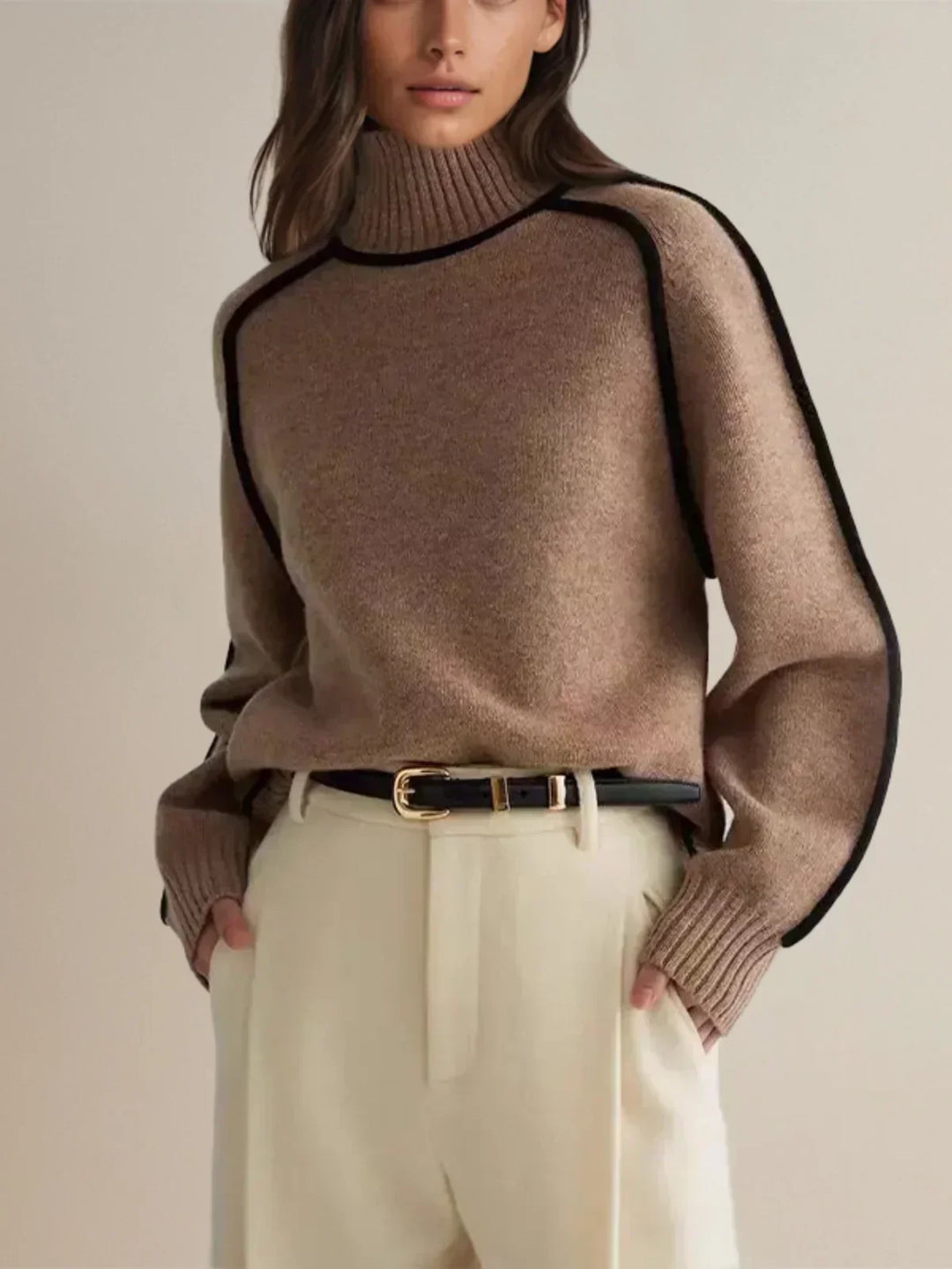Martine | Pull élégant tricoté col roulé pour femme