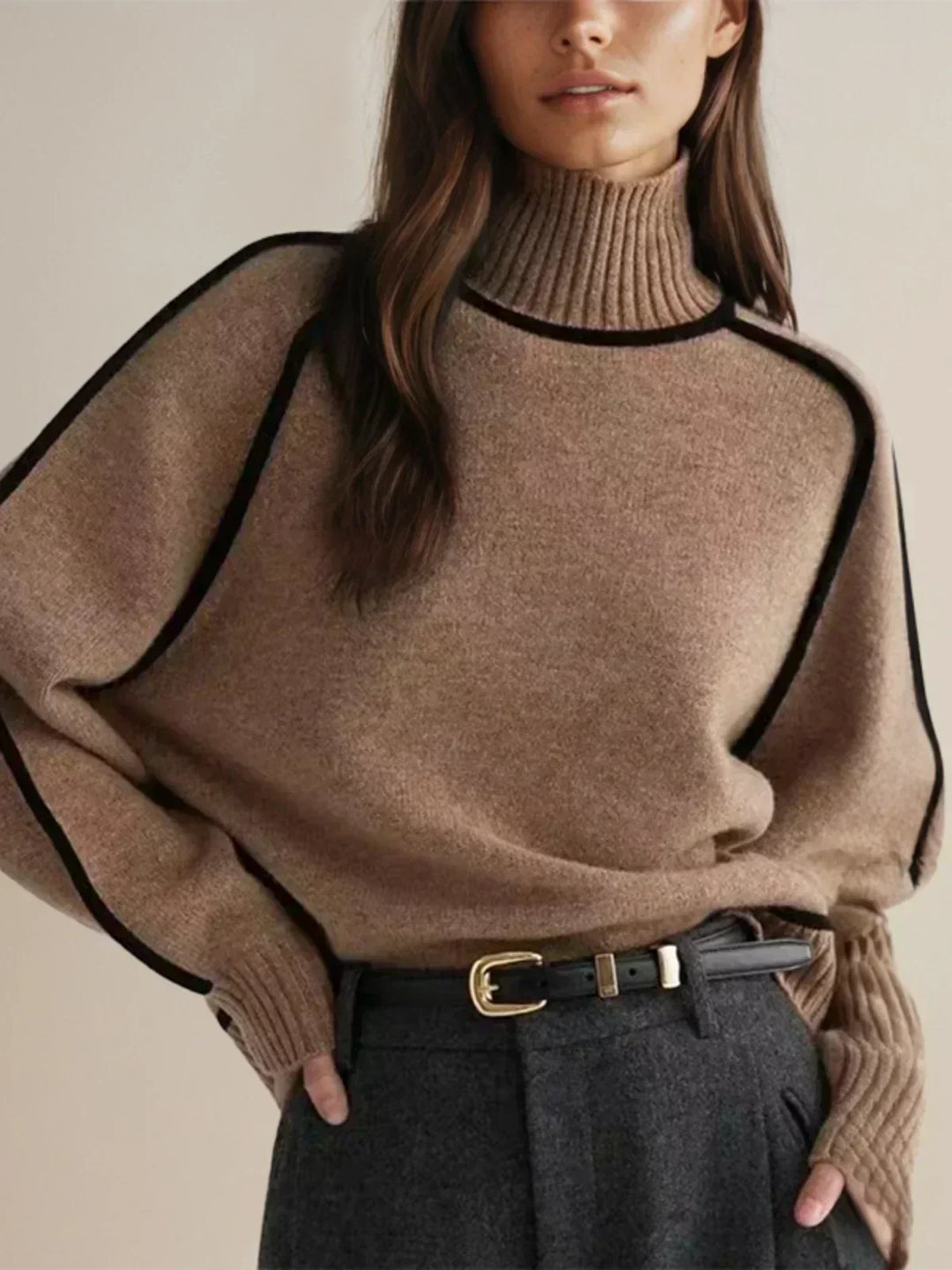 Martine | Pull élégant tricoté col roulé pour femme