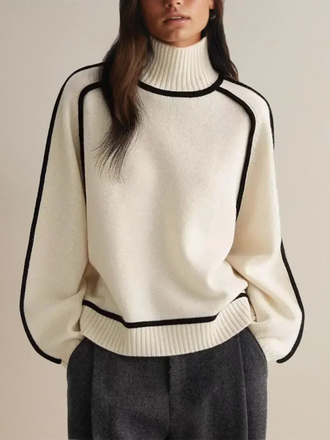 Martine | Pull élégant tricoté col roulé pour femme