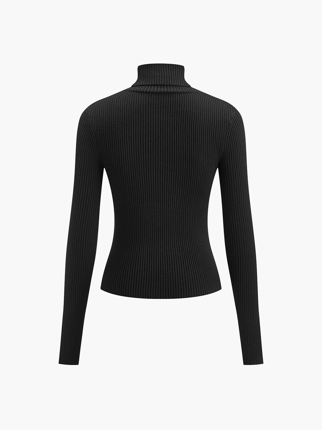 Gwenaëlle | Pull chic col roulé en maille côtelée pour femme