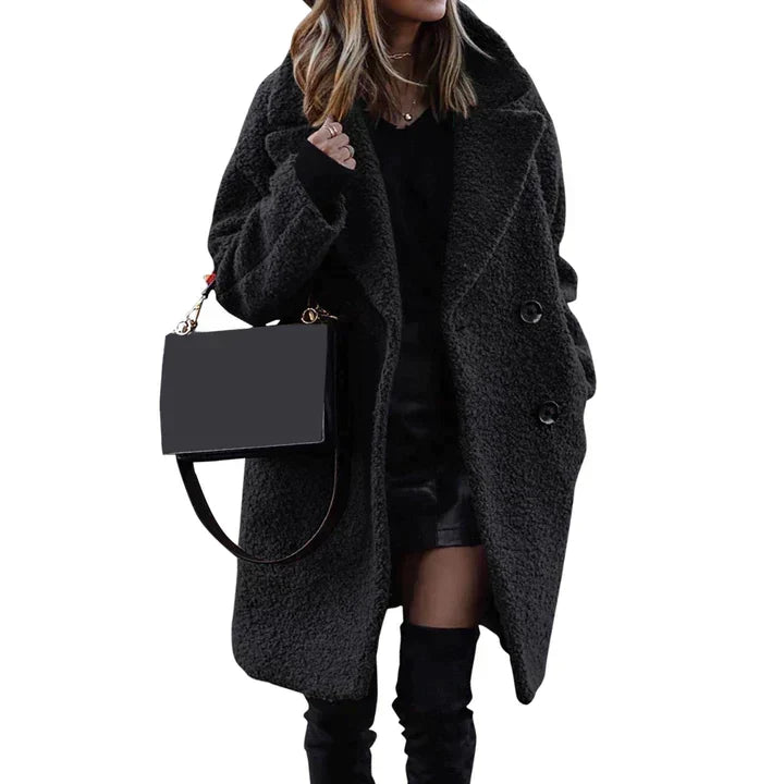 Tiphanie | Manteau d'hiver chic mi-long à double boutonnage pour femme